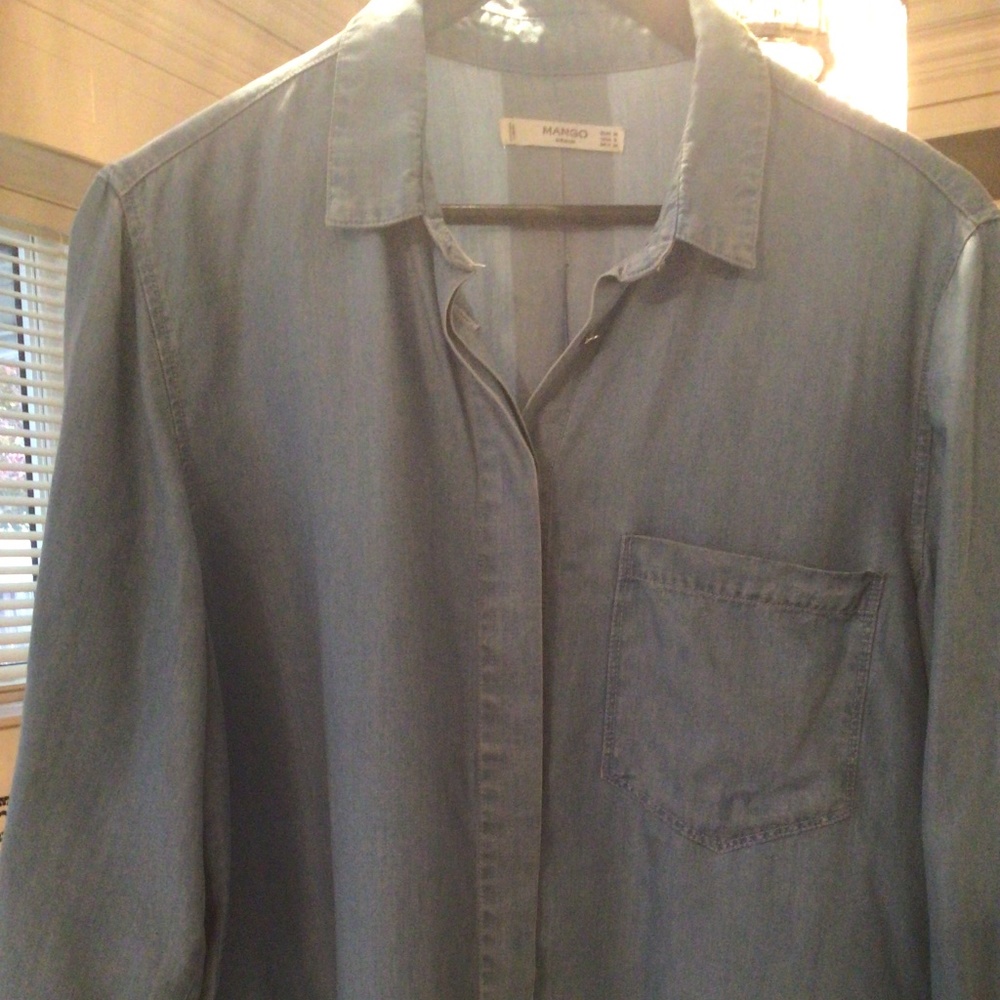 CHAMBRAY SHIRT - Mango - Picture 2 of 3